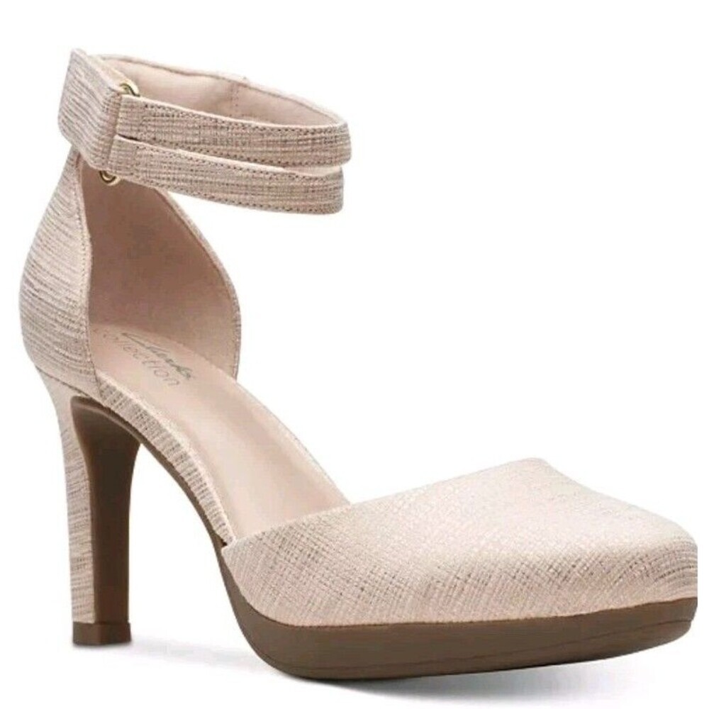 Clarks Originals Womens Ambyr-Skip High Heel Shoes Size 9.5  Blush Pnk Metallic